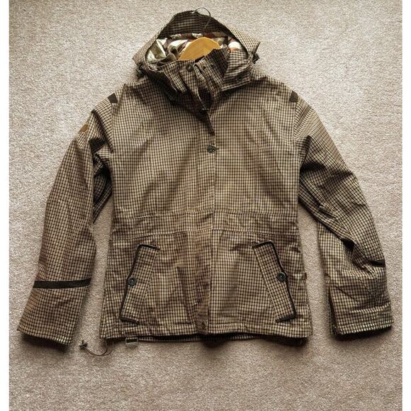 CAPP3L Unisex Snowboard Ski Hooded Beige Black Checker Long Sleeve